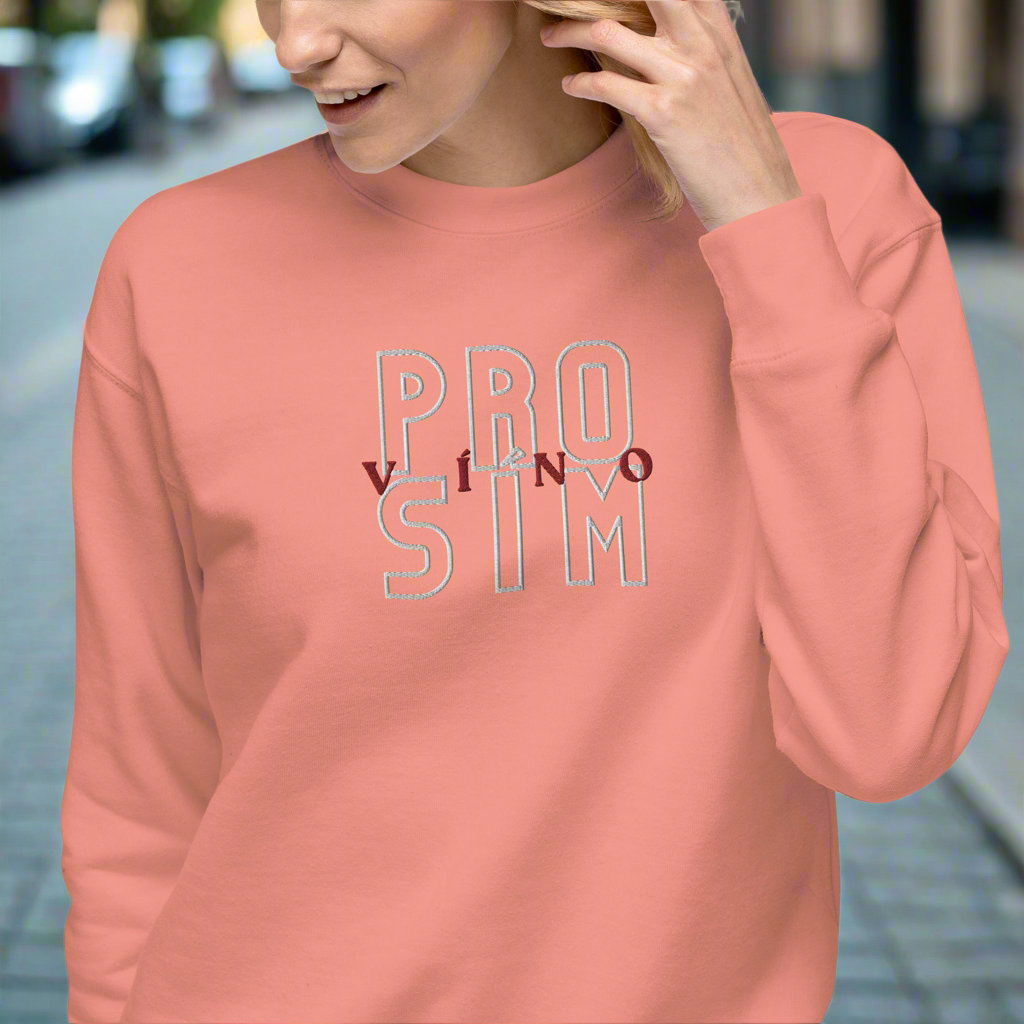 ‘Vino Prosím’ Embroidered Sweatshirt